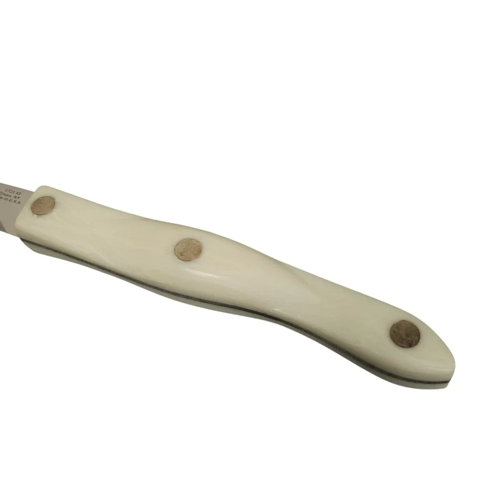 Cutco 1721 Trimmer Knife White Pearl Handle Serrated USA Vintage 2004 EUC